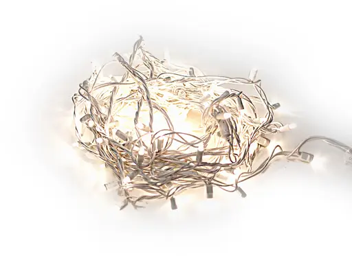 Lumière xmas LED - 50' L - Fil blanc / Blanc chaud