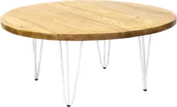 Oslo - Table à café ronde - 36'' D x 16'' H - Blanc & Bois naturel