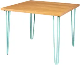 Oslo - Table bistro - 36'' L x 36'' l x 30'' H - Turquoise mat & Bois naturel