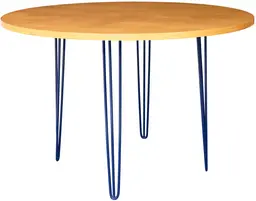Oslo - Round banquet table - 60'' Dia x 40'' H - Blue & Amber wood