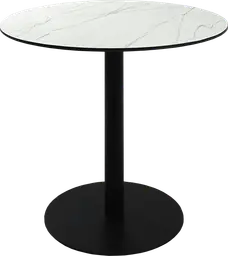 Sydney - Table bistro rond - 36'' D x 30" H - Noir & Marbre blanc