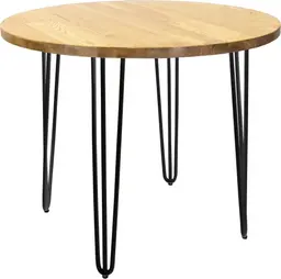 Oslo - Table bistro ronde - 36'' D x 30'' H - Noir mat & Bois naturel