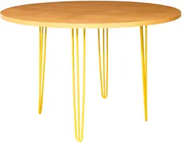 Oslo - Table banquet ronde - 60'' D x 40'' H - Jaune & Bois ambré