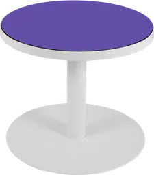 Sydney - Table à café rond (AVEC CADRE) - 24'' D x 16" H - Blanc & Mauve
