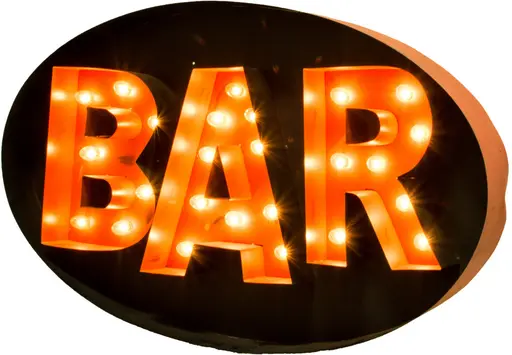 Enseigne B-A-R - Orange et noir