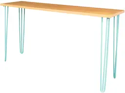 Oslo - Table console - 72'' L x 18'' l x 40'' H - Turquoise mat & Bois naturel