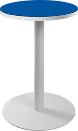 Sydney - Table cocktail rond (AVEC CADRE) - 24'' D x 30" H - Blanc & Bleu