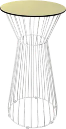 Soho - Table cocktail rond - 24'' D x 40" H - Blanc & Jaune meringue