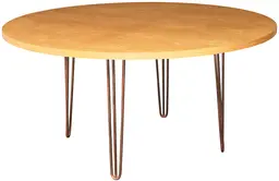 Oslo - Table banquet ronde - 60'' D x 30'' H - Bronze antique & Bois ambré