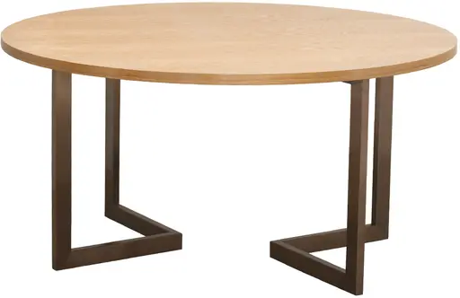 Victoria - Table banquet ronde - 60'' D x 30'' H - Bronze brossé - Bois ambré