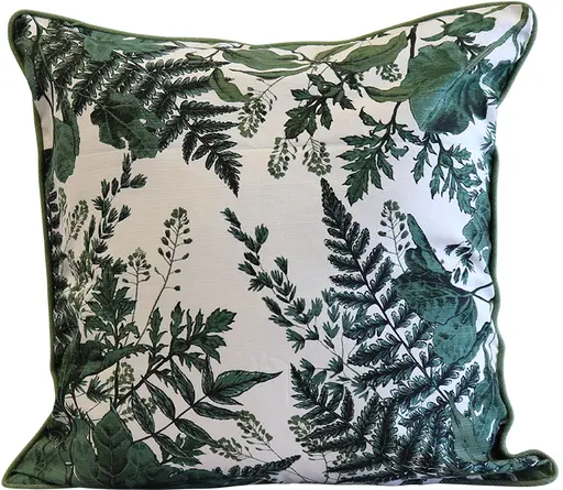 Cushion foliage design - White and dark green