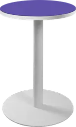 Sydney - Table cocktail rond (AVEC CADRE) - 24'' D x 30" H - Blanc & Mauve