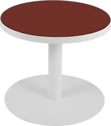 Sydney - Table à café rond (AVEC CADRE) - 24'' D x 16" H - Blanc & Rouge automne