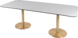 Sydney - Dinner table - 8' L x 40'' W x 30" H - Gold & White