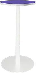 Sydney - Table cocktail rond (AVEC CADRE) - 24'' D x 40" H - Blanc & Mauve