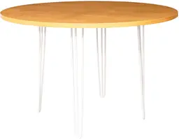 Oslo - Table banquet ronde - 60'' D x 40'' H - Blanc & Bois ambré