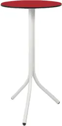 Bloom - Table cocktail rond - 24'' D x 40" H - Blanc & Rouge