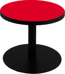 Sydney - Table à café rond (AVEC CADRE) - 24'' D x 16" H - Noir & Rouge