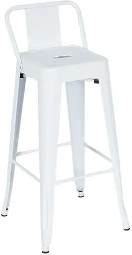 Loft stool - WITH back - White