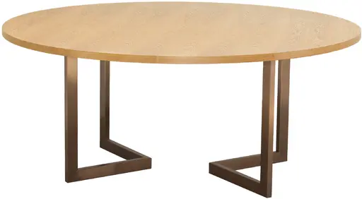Victoria - Table banquet ronde - 70'' D x 30'' H - Bronze brossé - Bois ambré