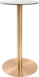 Sydney - Table cocktail round - 24'' Dia x 40" H - Gold & White marble