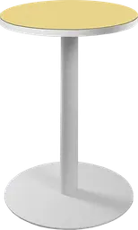 Sydney - Table cocktail rond (AVEC CADRE) - 24'' D x 30" H - Blanc & Jaune meringue