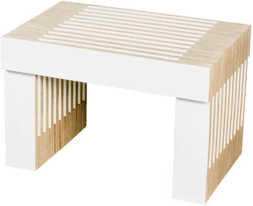 Scandinave banc - Petit -  Blanc & brun clair