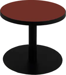 Sydney - Table à café rond (AVEC CADRE) - 24'' D x 16" H - Noir & Rouge automne