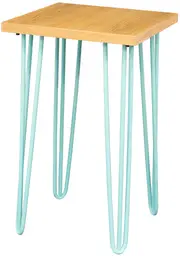 Oslo - End table - 18'' L x 18'' W x 30'' H - Turquoise & Natural wood