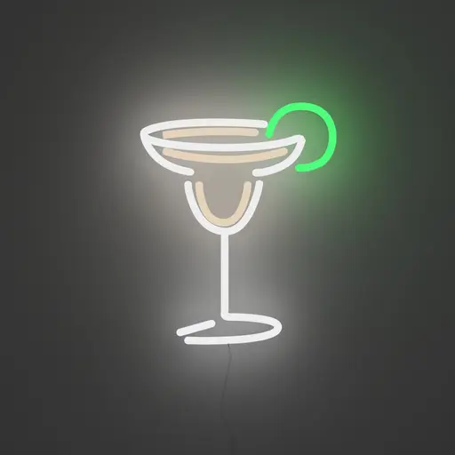 Néon - Margarita - 13" l x 16" H -  Blanc & Vert