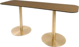 Sydney - Table commune - 72'' L x 24'' l x 30" H - Or & Bois brun