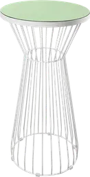 Soho - Table cocktail rond (AVEC CADRE) - 24'' D x 40" H - Blanc & Vert melon