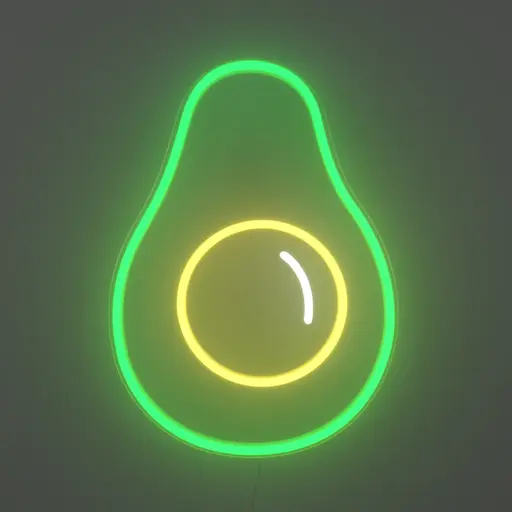 Neon - Avocado - 11.8" W x 16.5" H -  Green & Yellow