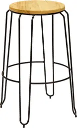 Litchi bar stool - Black & Light wood