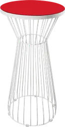 Soho - Table cocktail rond (AVEC CADRE) - 24'' D x 40" H - Blanc & Rouge