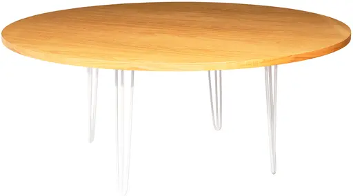 Oslo - Table banquet ronde - 70'' D x 30'' H - Blanc & Bois ambré