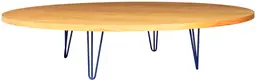 Oslo - Table banquet ronde - 70'' D x 16'' H - Bleu & Bois ambré