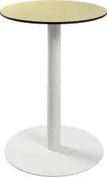 Sydney - Table cocktail rond - 24'' D x 30" H - Blanc & Jaune meringue