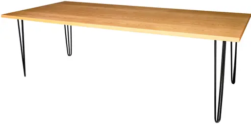 Oslo - Dinner table - 8' L x 42'' W x 30'' H - Matte black & Amber wood