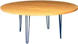 Oslo - Round banquet table - 70'' Dia x 30'' H - Blue & Amber wood