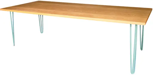 Oslo - Dinner table - 8' L x 42'' W x 30'' H - Turquoise & Amber wood