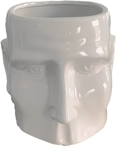 Figure - Cover pot - 9.5'' L x 8.5'' W x 8'' H - White