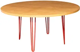 Oslo - Table banquet ronde - 60'' D x 30'' H - Rouge & Bois ambré
