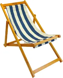 Costa - Deck chair - Wood & Blue