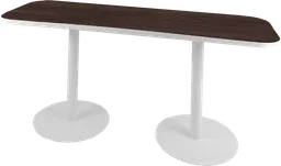 Sydney - Table commune (AVEC CADRE) - 72'' L x 24'' l x 30" H - Blanc & Bois foncé