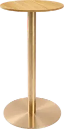 Sydney - Table cocktail round - 24'' Dia x 40" H - Gold & Natural wood