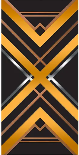Mur - 4' L x 8' H - Gatsby - Noir et Or