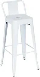 Loft stool - WITH back - White