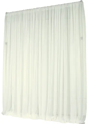 Rideau voile (AVEC STRUCTURES) - 8' L x 15-23' H - IFR - Ivoire