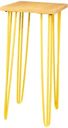 Oslo - Table d'appoint - 18'' L x 18'' l x 40'' H - Jaune & Bois naturel